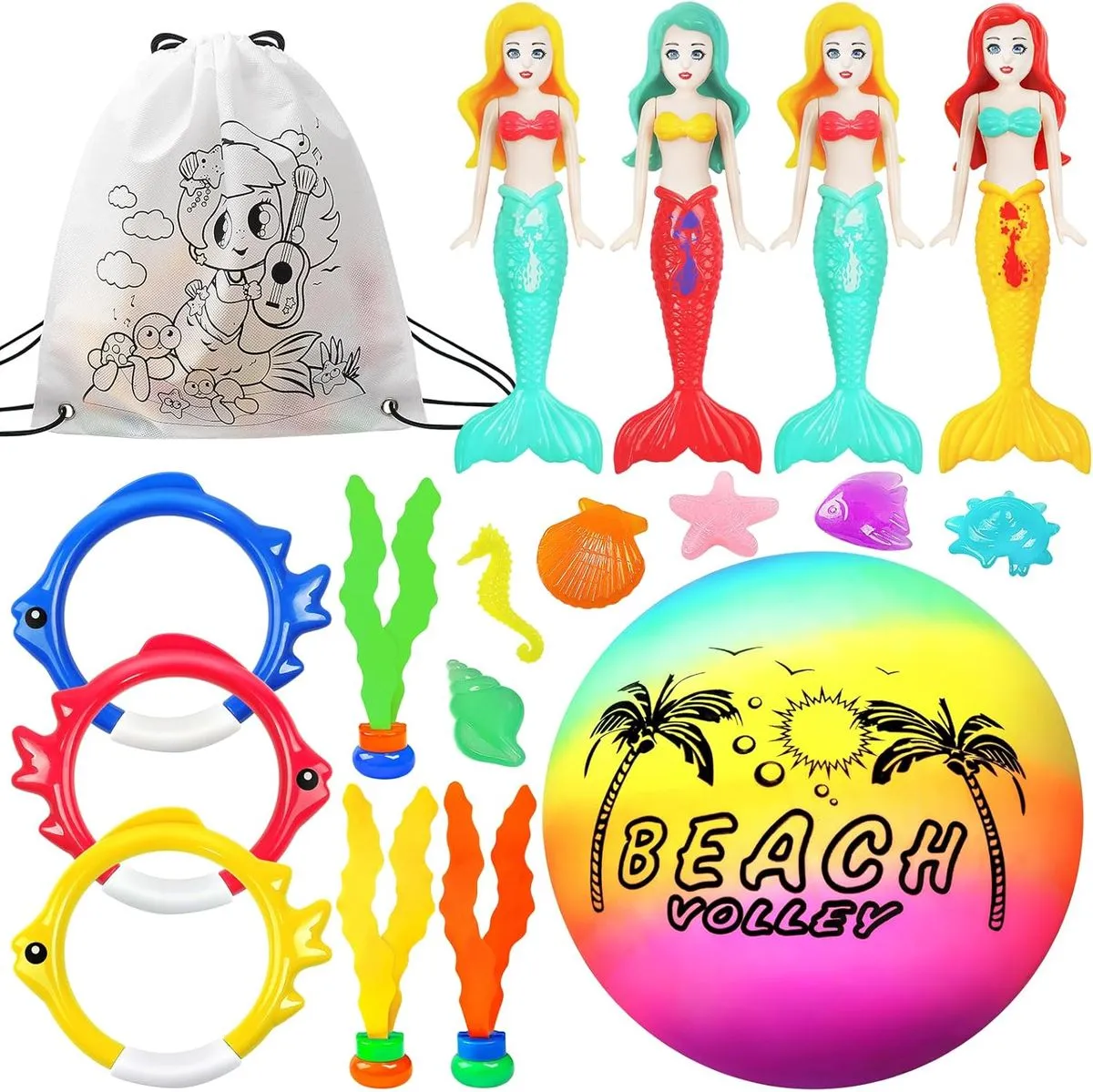 Pool Toys for Kids, Mermaid Swim Diving Pool Toys ,Sinking Water Ball Games