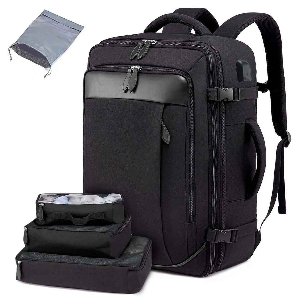 Large Travel Backpack with 4 Accessory Bags Multi-functional Backpack