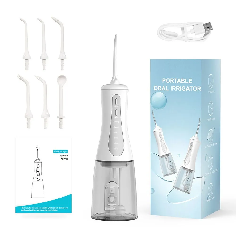 Cordless Water Flosser Dental Oral Irrigator Teeth Cleaner 5 Modes 6 Jet