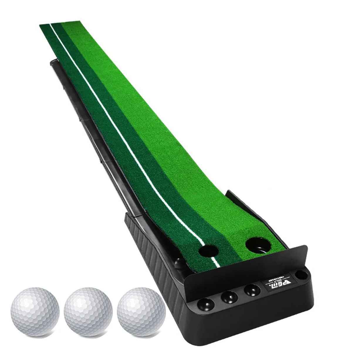 Golf Putting Training Auto Return Green Mat with 3 Training Balls