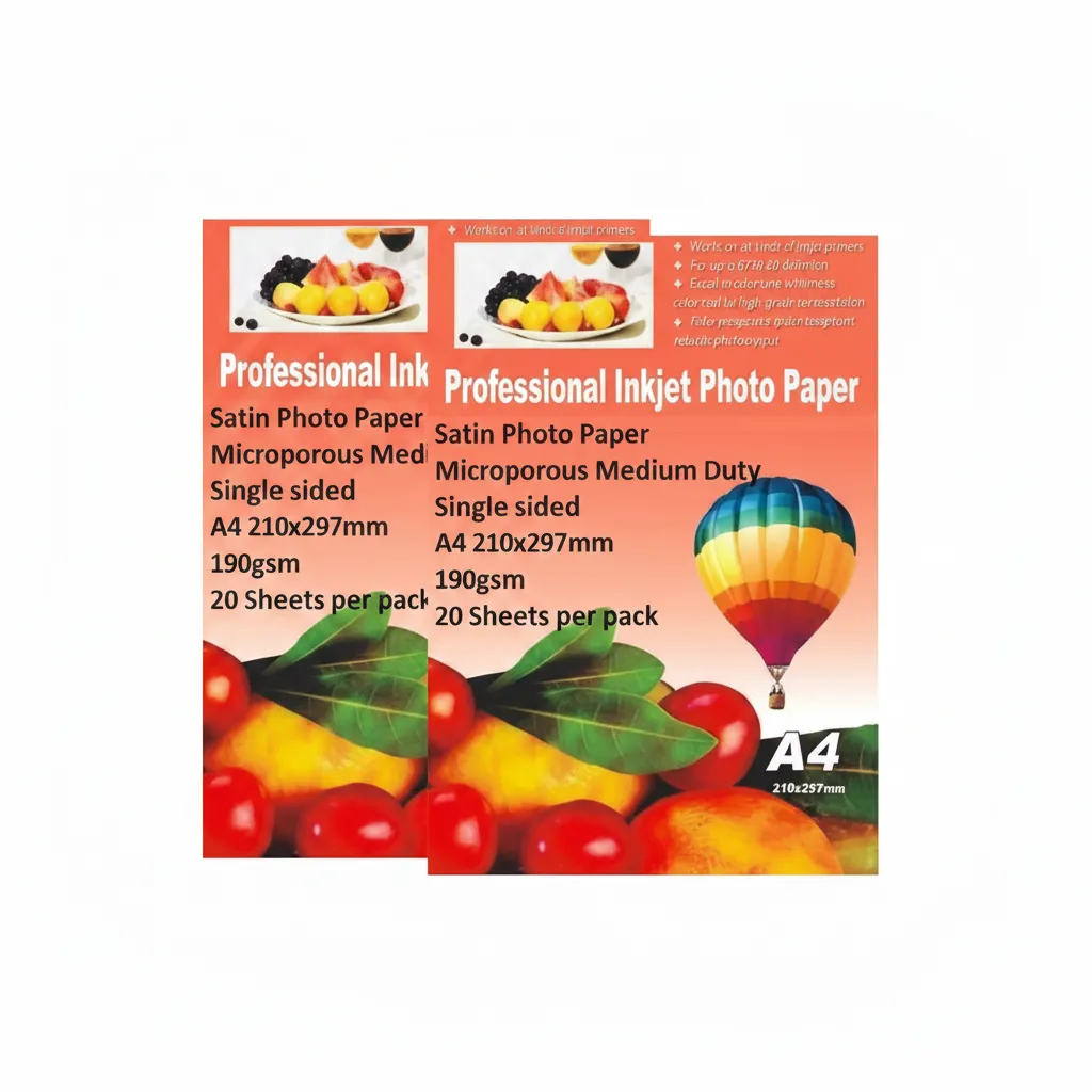 Professional Inkjet Photo Paper - A4 Satin Finish (190gsm, 20 - 2 Pack