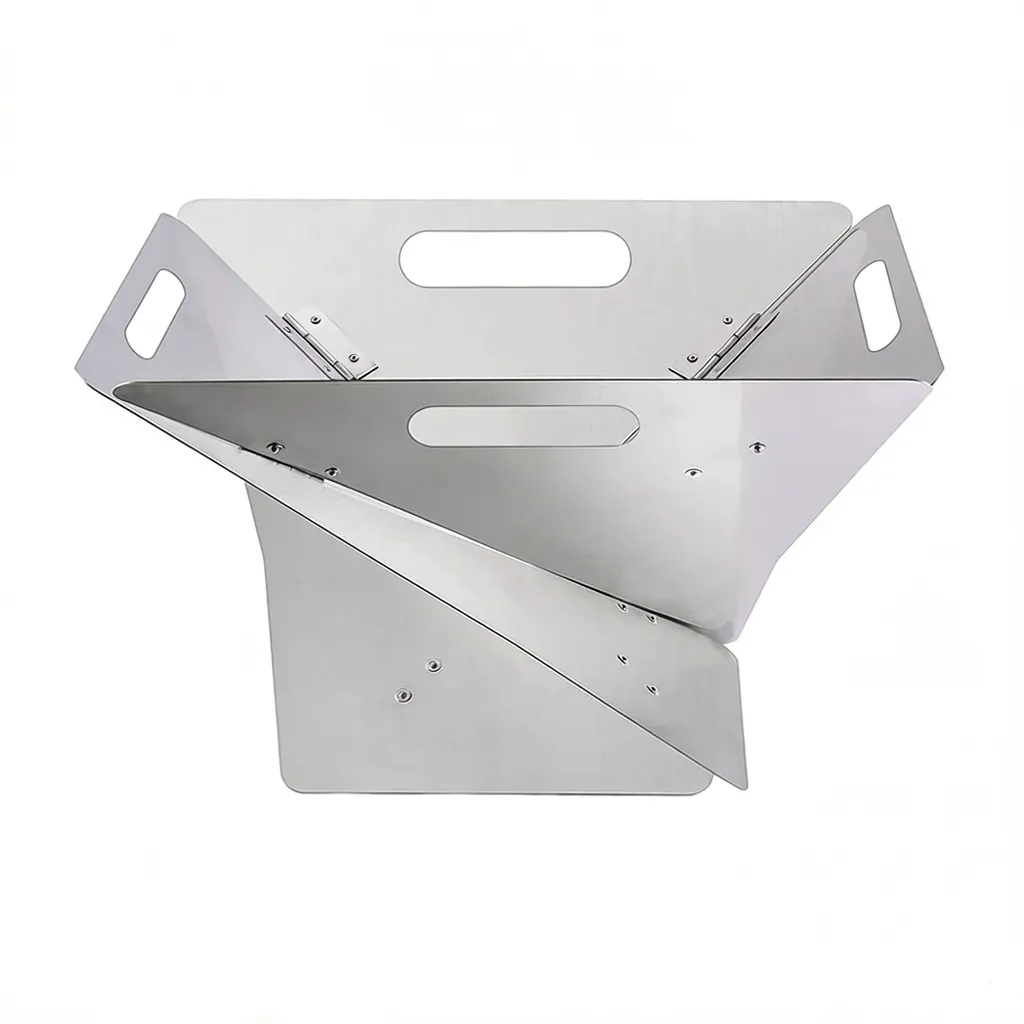Portable Foldable Stainless Steel Fire Pit - 16.5in Wood Burning Fire Bowl