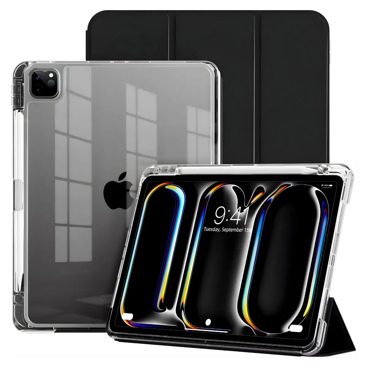 Flip Case Shockproof Cover Compatible with iPad Pro 11" (M5) 2025 - Black