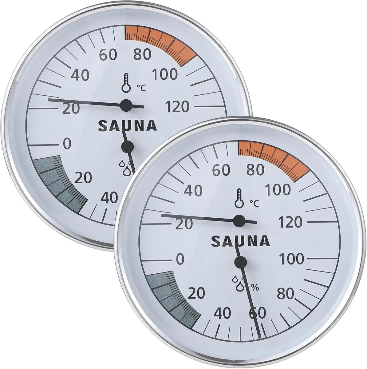 2 Pcs Dual Function Sauna Thermometer and Hygrometer, Temperature