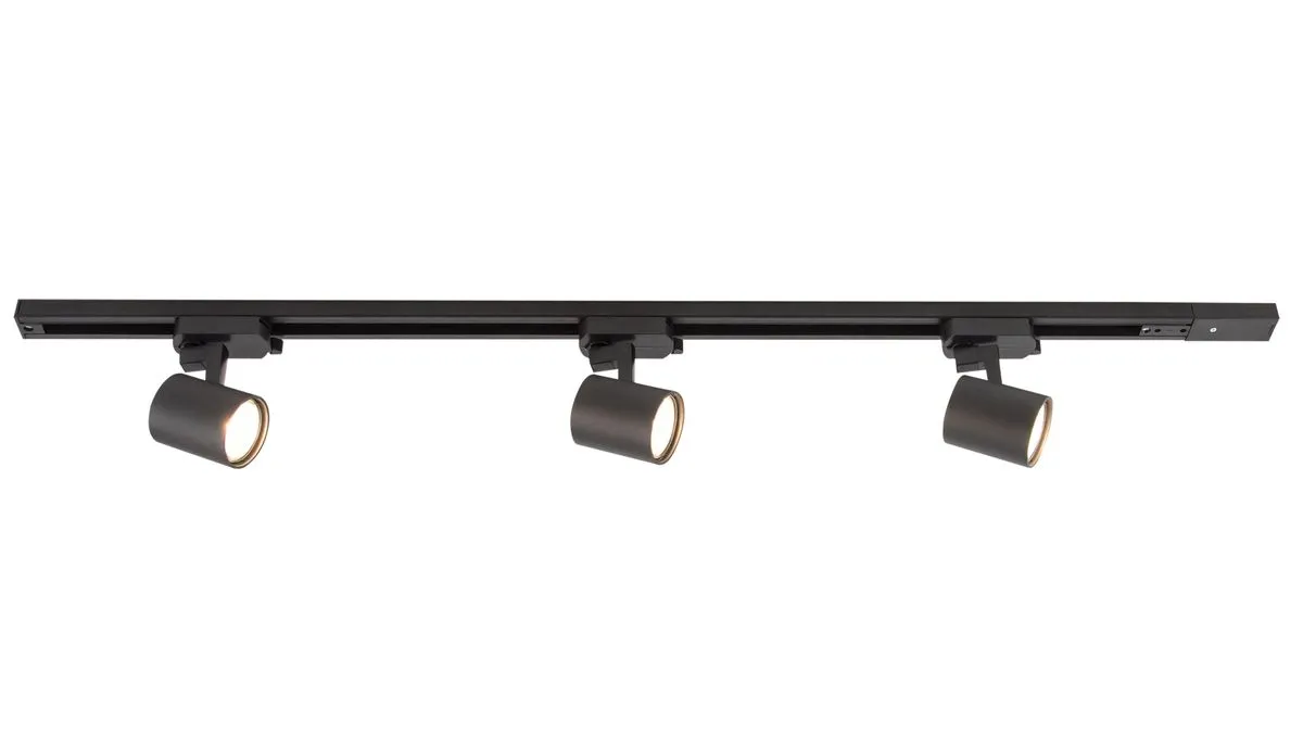 Bright Star Adjustable 3-Light Home Track Spotlight - Black