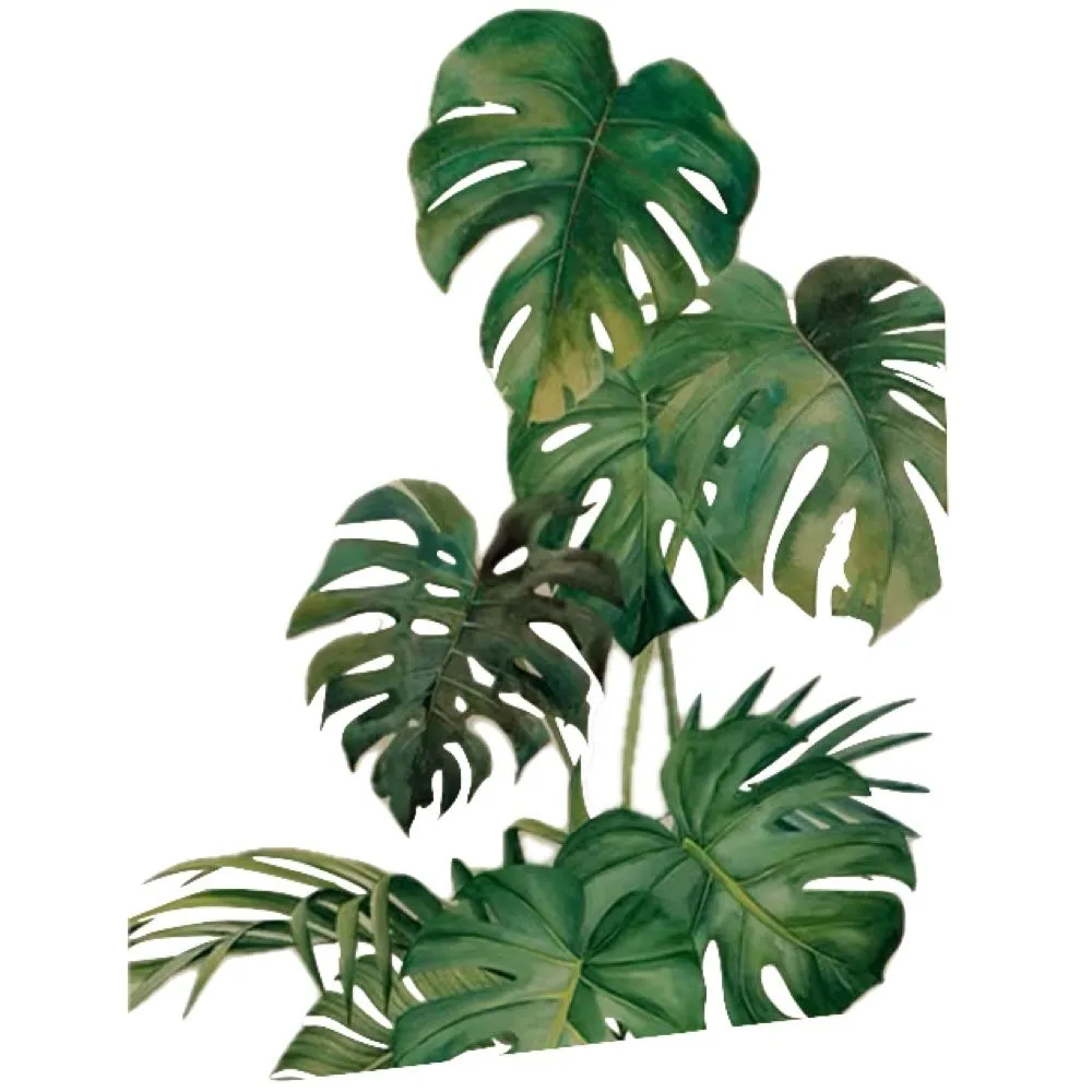 Stationery Watercolor Monsters Leaves Self-Adhesive Wall Sticker -90cm
