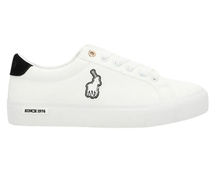 Polo Womens Rubberized Platform Sneakers - White