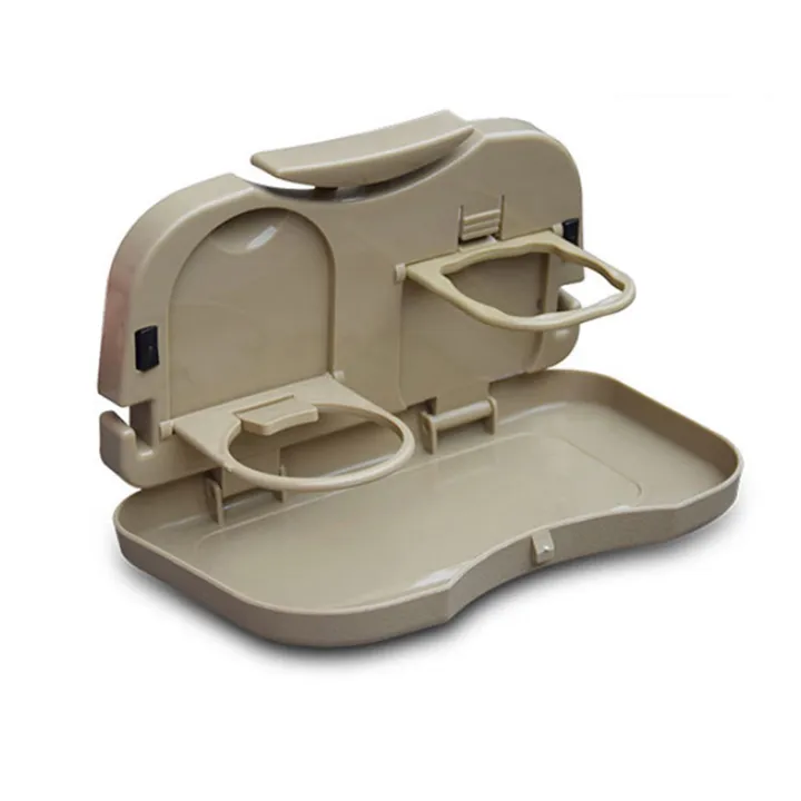 Rear Seat Car Tray for Food & Beverages - Beige