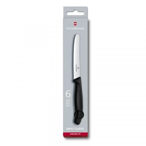 Victorinox - Steak Knife Set - Kitchen Accessories - Round - Black - 6Piece