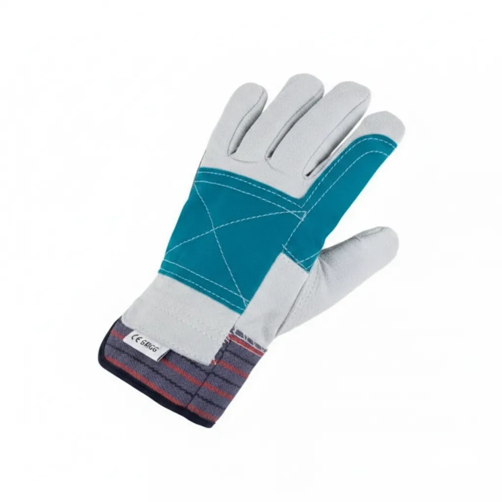 Durable Cotton Work Gloves with Double Leather Palm - Unisex