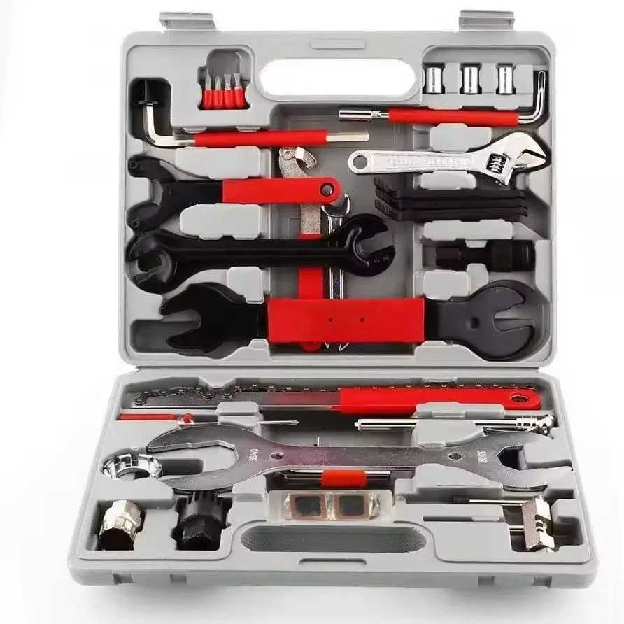44-Piece Bicycle Tire Repair Tools - Household Tire Maintenance Tool Set
