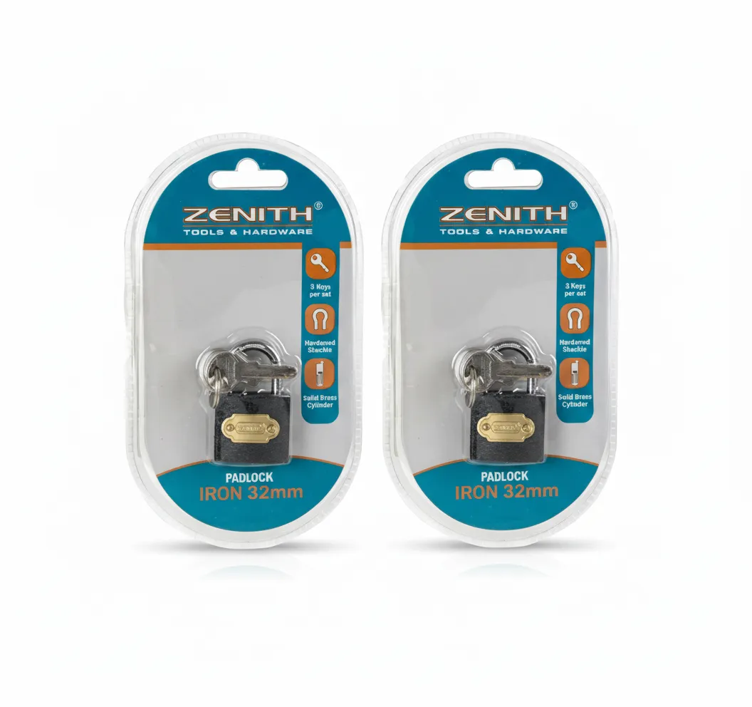 Zenith Iron Padlock 32mm - Durable Security Lock for Gates & Sheds - 2 Pack
