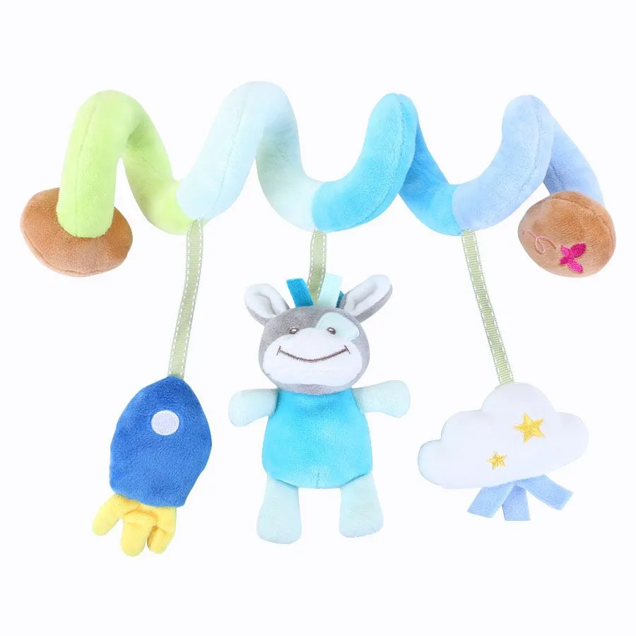 Spiral Pram Toys Newborn Hanging Toy for Babies - Blue Donkey
