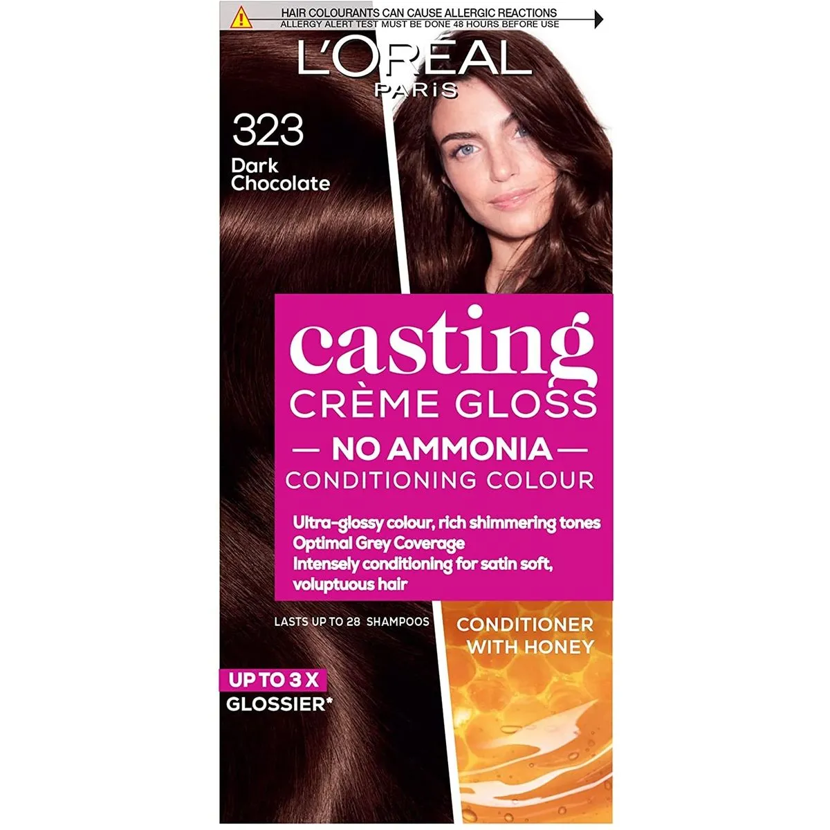 LOreal Casting Creme Gloss Permanent Hair Colour Dye 323 Dark Chocolate