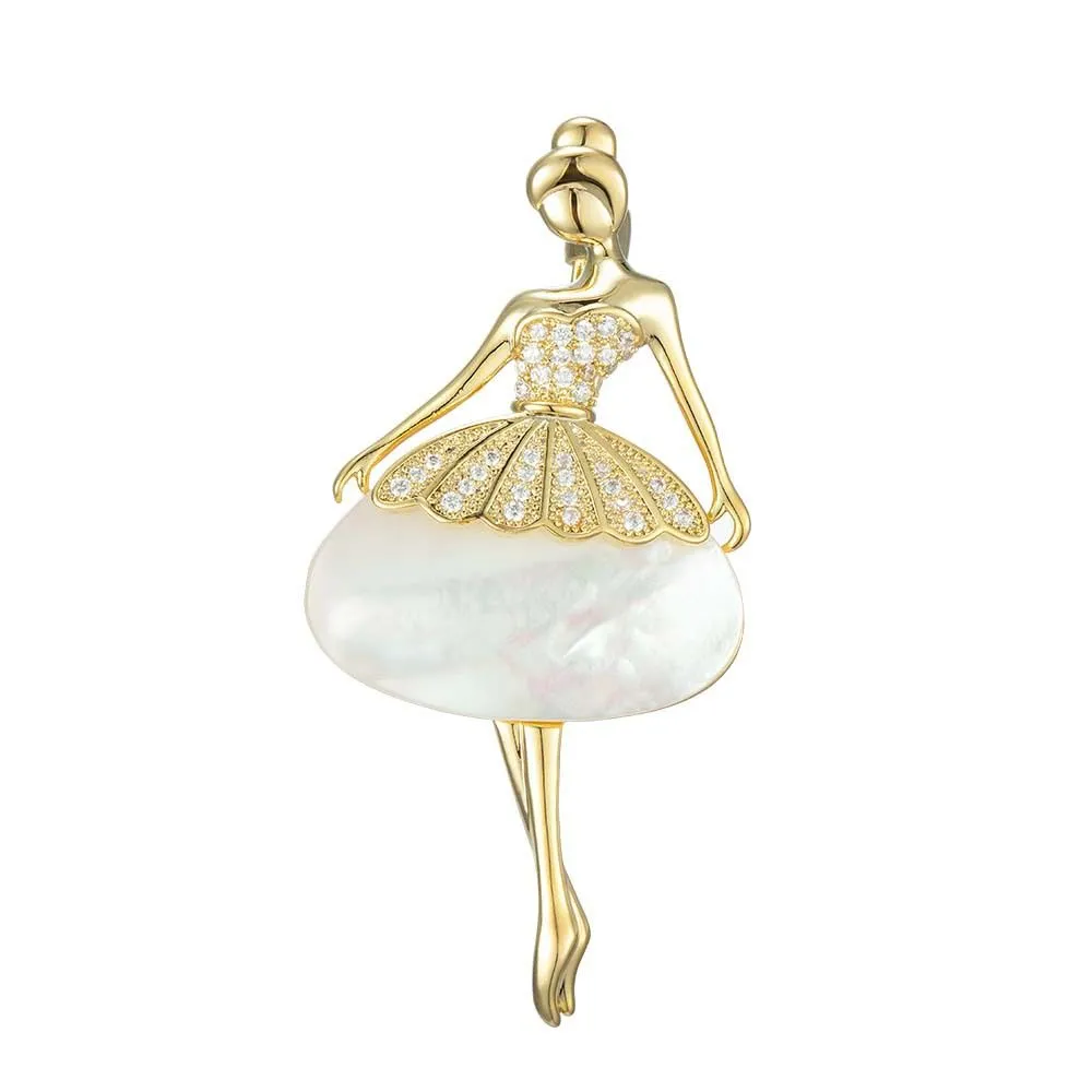 Dance Skirt Girl Brooch Fashion Jewelry Gift for Women Stylish Quality