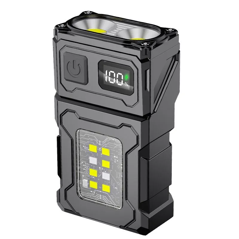 Multifunctional COB LED Flashlight with Magnetic Base and Adjustable Angle