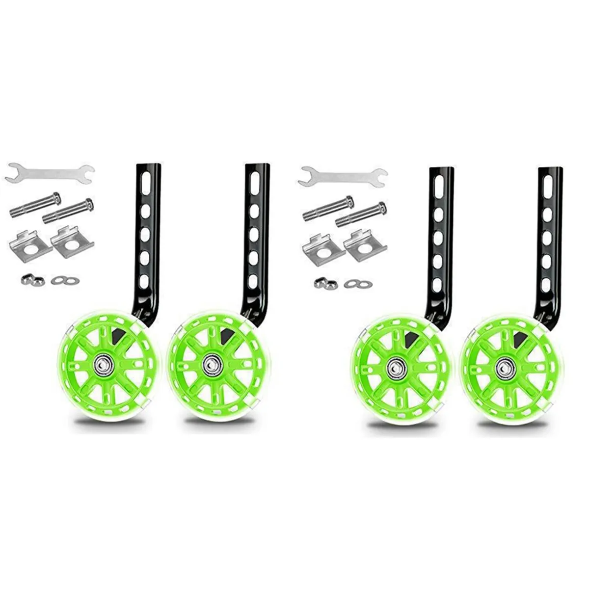 Kids Bike Training Wheel Stand Kit for 12/14/16/18/20 Inch Kids Bikes Green