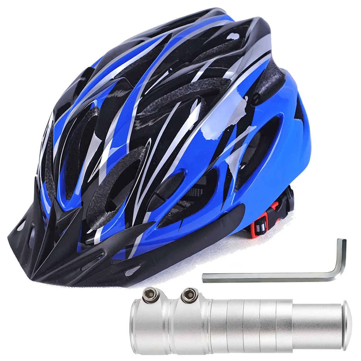 2 in 1Premium Lightweight Helmet Durable Stem Riser Combo Ride Modification - Blue, Black
