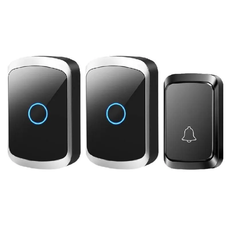 Battery Wireless Doorbell Long Range Loud Elderly Call - Black
