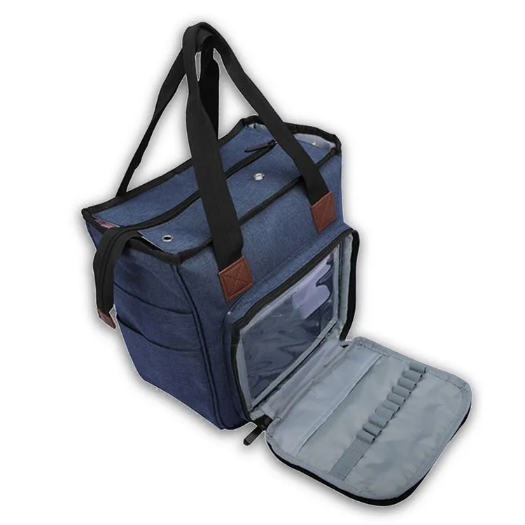 Yarn Bag Knitting Craft Needles Crochet Hooks Accessories Tote Storage Gift - Blue