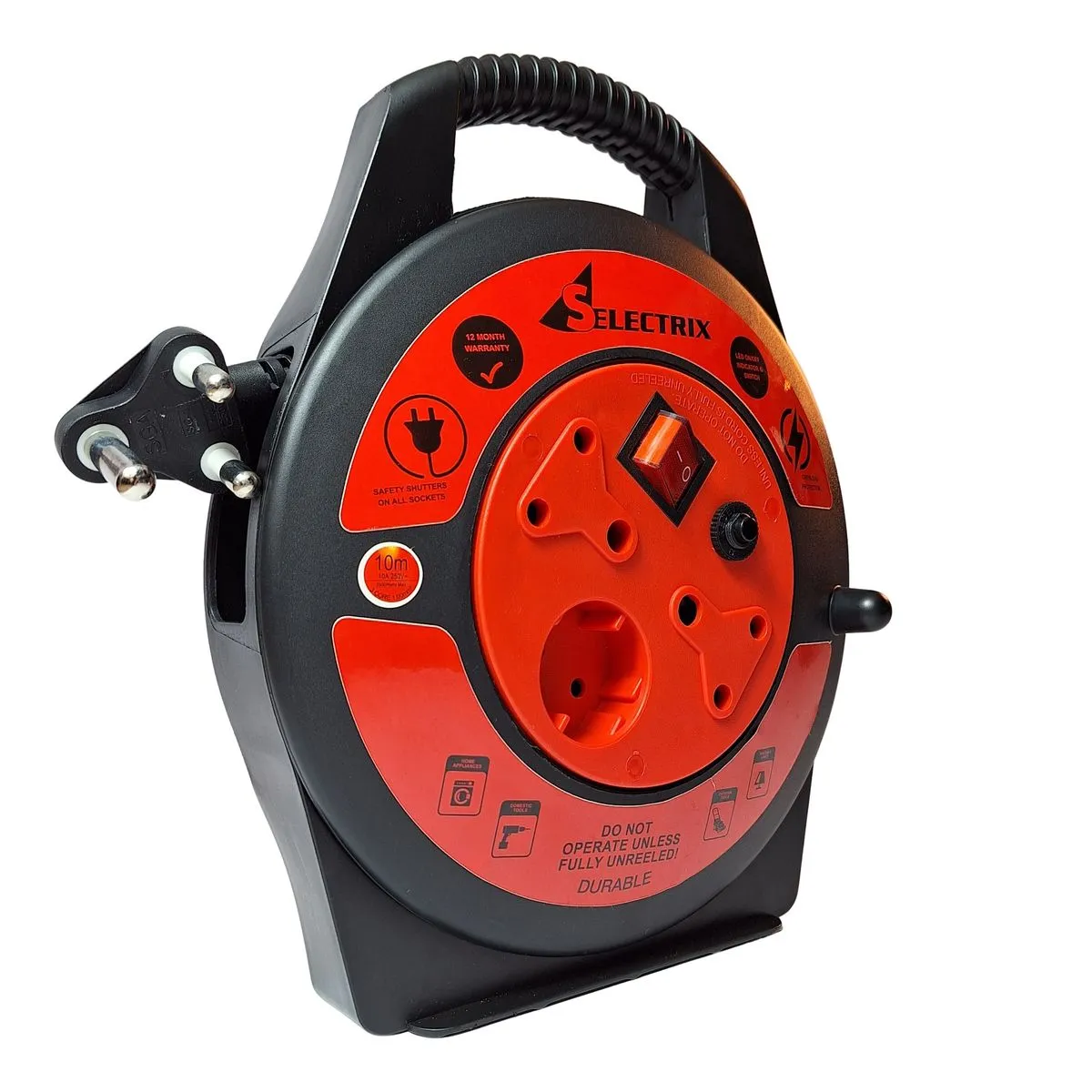 Selectrix: 10m Closed Reel Electrical Extension Cord / Cable.