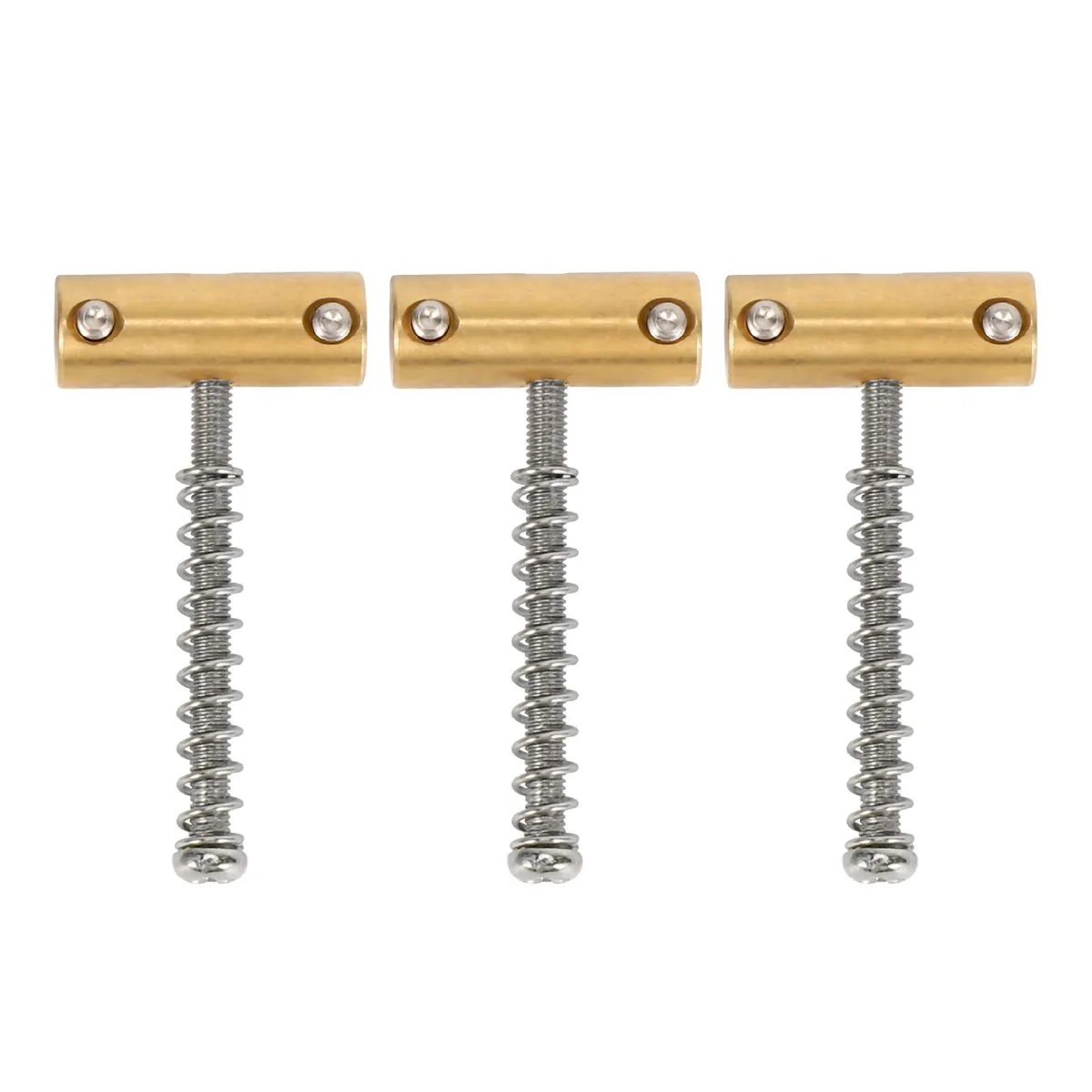 Guitar Compensated Bridge Brass Saddles Set For Tl 6 Strings(3Pcs)