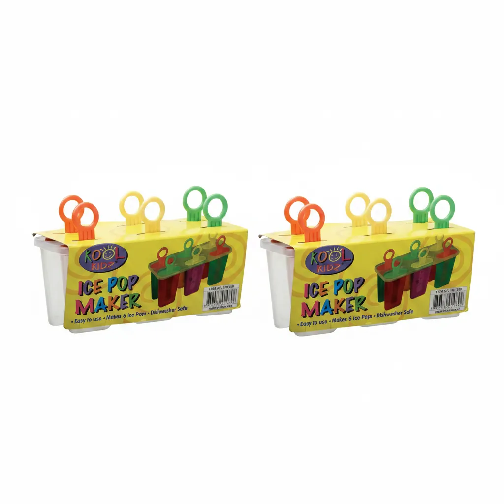 Kool Kidz Ice Lolly Maker 6 Piece Set - Reusable Moulds - 2 Pack