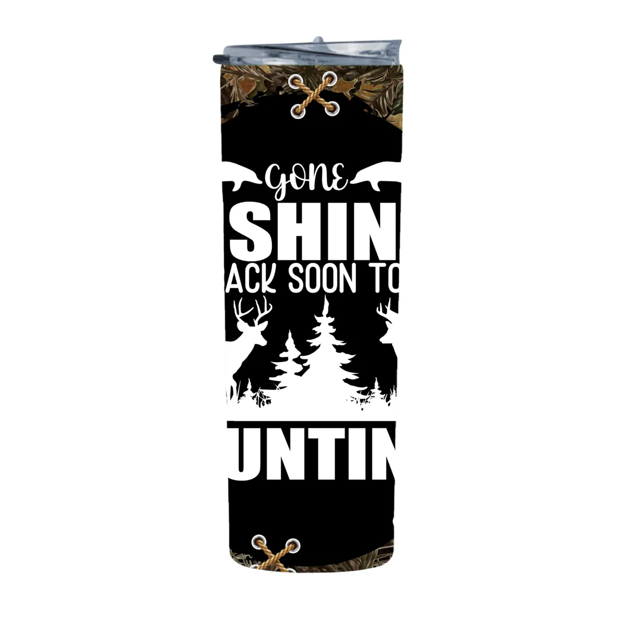 Gone Fishing Hunting 7 20 Oz Straight Skinny Tumbler 245