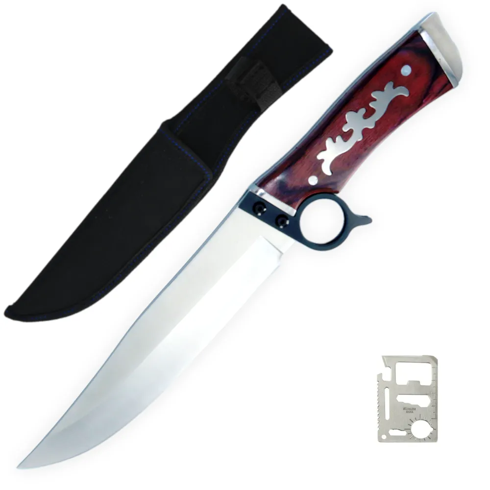 Pattern Designed Hunting and Camping Knife with Ring Guard and MTC