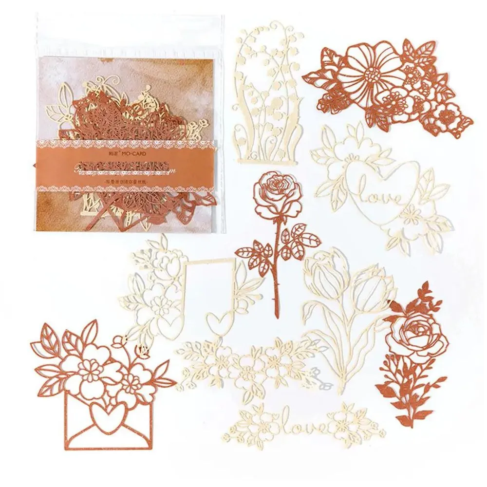 Craft Lace Scrapbooking Material Paper Vintage Rose 10pc