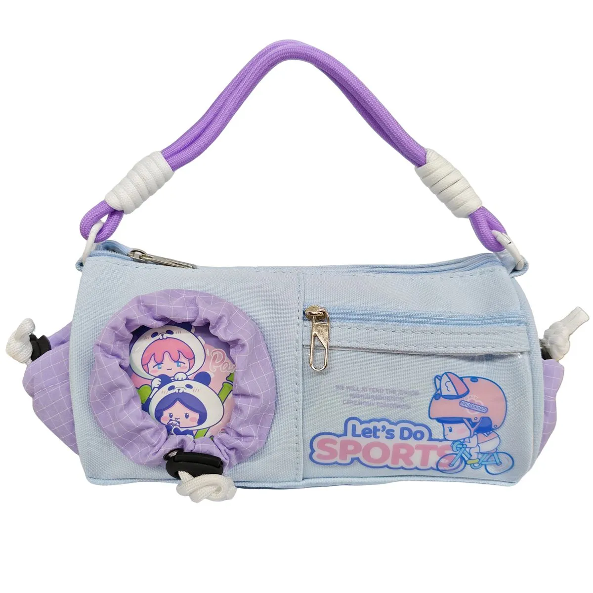 PAGGI Pencil Case with Handle Pen Bag Organizer Pen Holder Pen Pouches - Blue+Purple