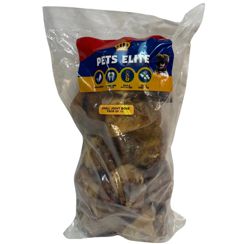Pets Elite Small Joint Bone Dog Chew - Natural Hard Beef Bone (Pack of 10)