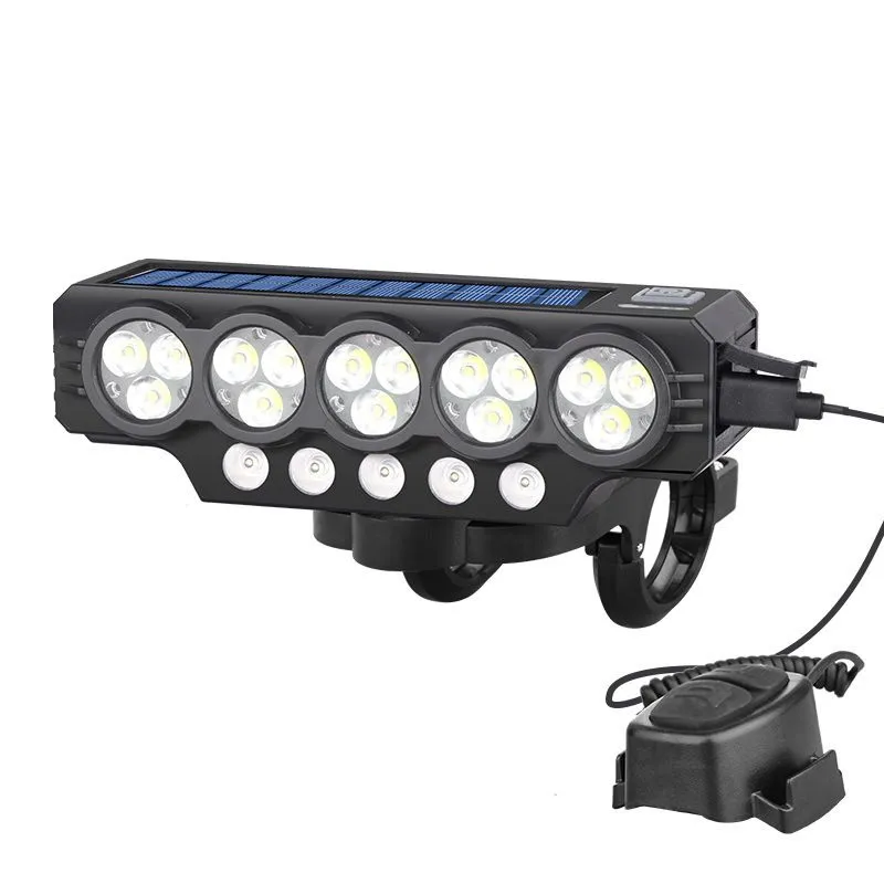 20LED Solar Bicycle Horn Light USB Rechargeable Bicycle Headlight