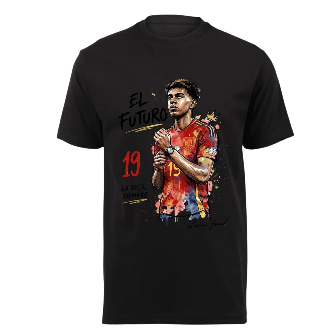 Kids Black Short Sleeve T-Shirt - Spain 19 Lamine Yamal Supporter T-Shirt