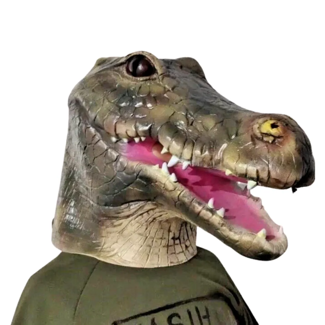 Crocodile Animal Head Full Head Latex Mask
