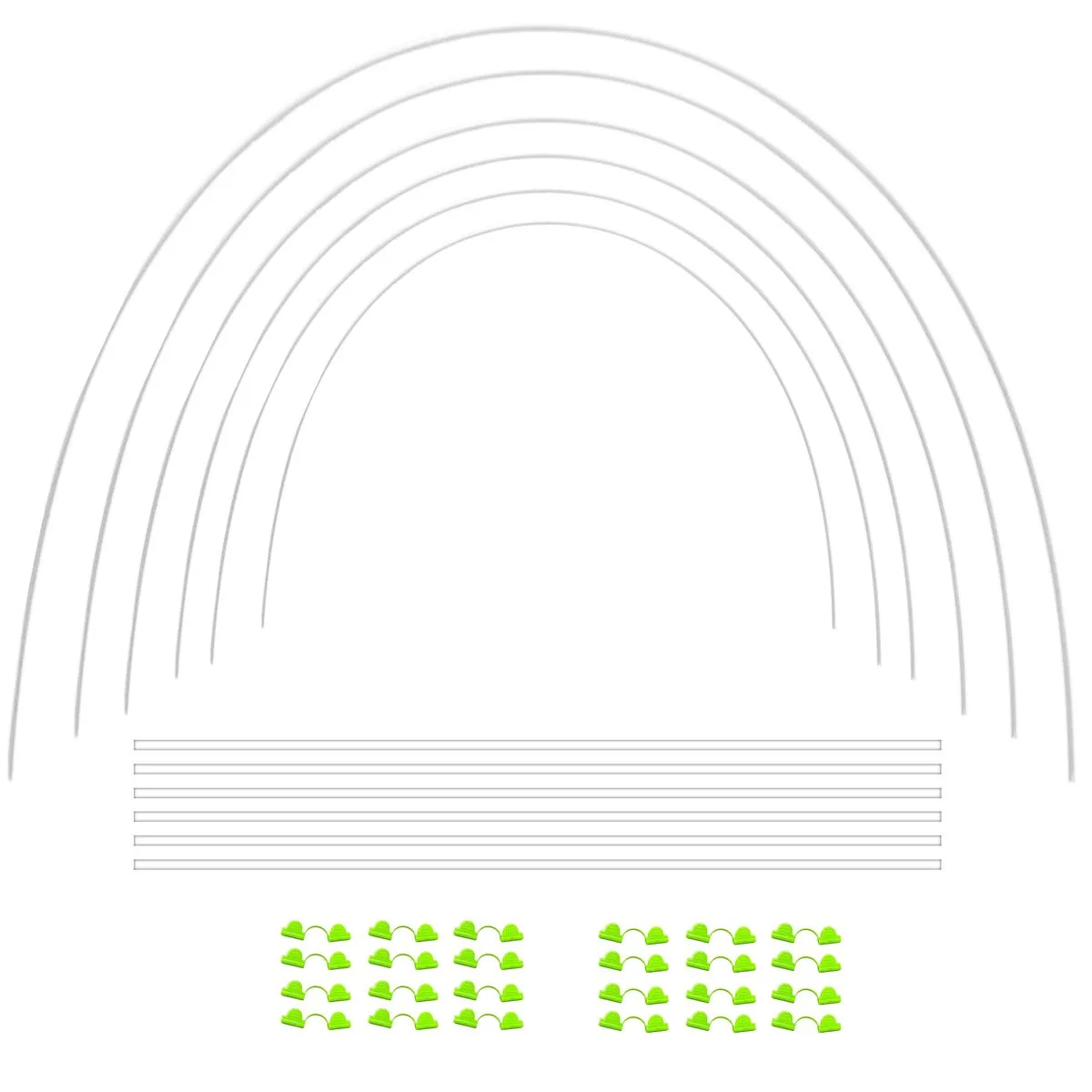 12 Piece 220CM Garden DIY Greenhouse Plant Grow Support Tunnel With 24 Clips