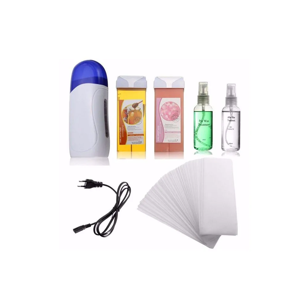 Single Depilatory Wax Warmer Kit - Roll-On Hair Removal Heater - Blue