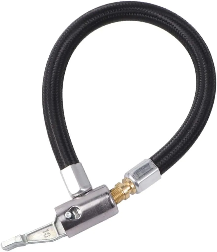 Locking Air Chuck Inflator Extension Tube for Bikes Motorcycles and Cars