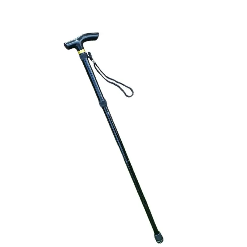 Anti Slip Walking Stick Ultra Light and Foldable Telescopic Hiking Stick - Black