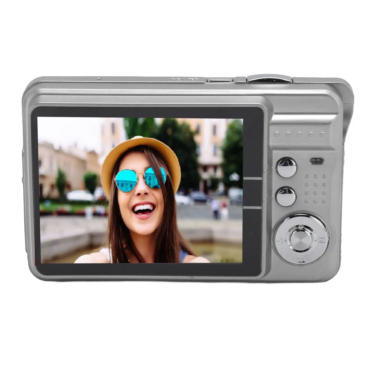 4K Silver Vlogging Camera, 2.7" Screen, 8x Zoom, for Teens