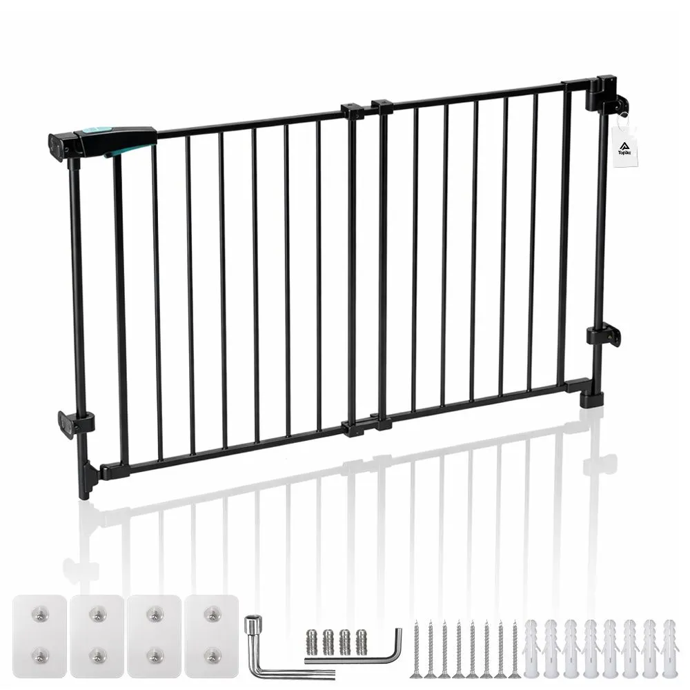 Topika Baby Gate for Stairs, 75-110cm Adjustable Safety Gate - Black