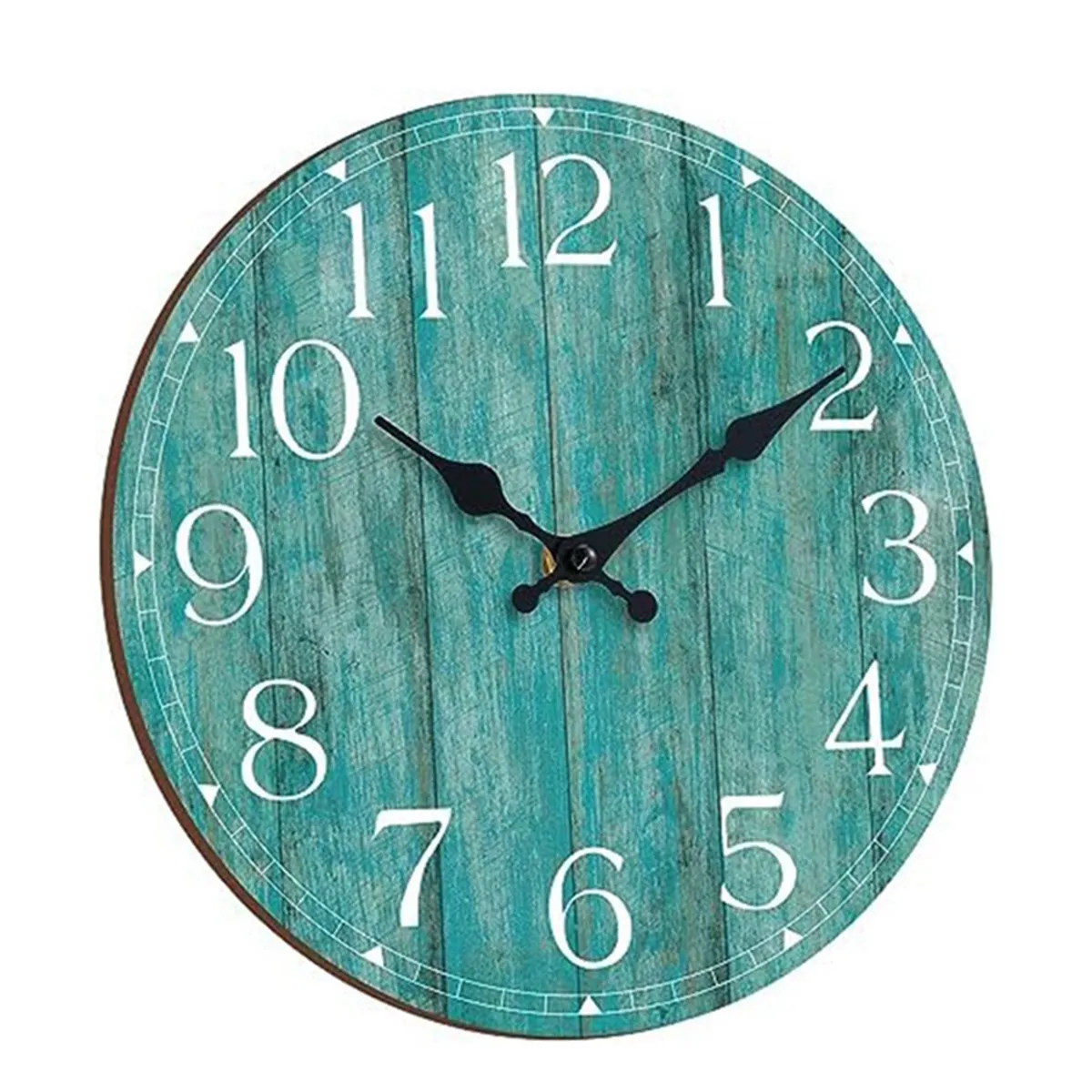 Teal Green Wall Clocks Battery Operated Silent Non-Ticking