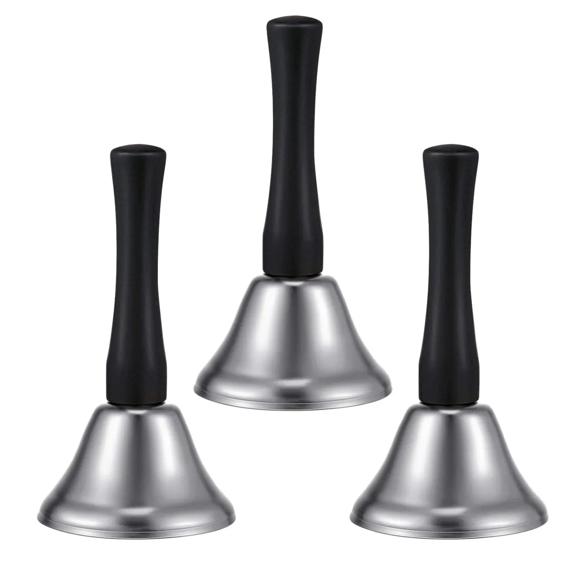 3 Pack Steel Handbell Bell School Desk Ringbell for Wedding Events