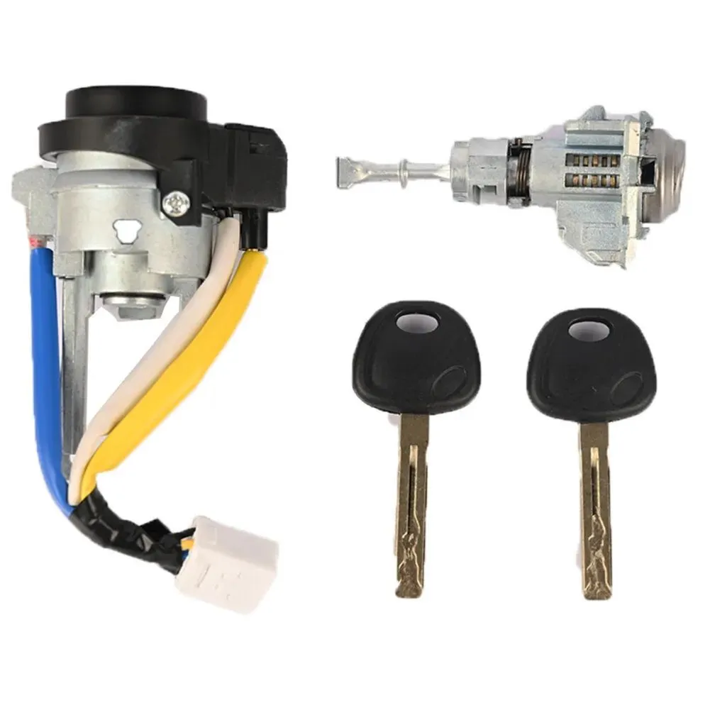 Car Ignition Lock Cylinder Switch W/ 2 Keys for Rio Compatible with Kia