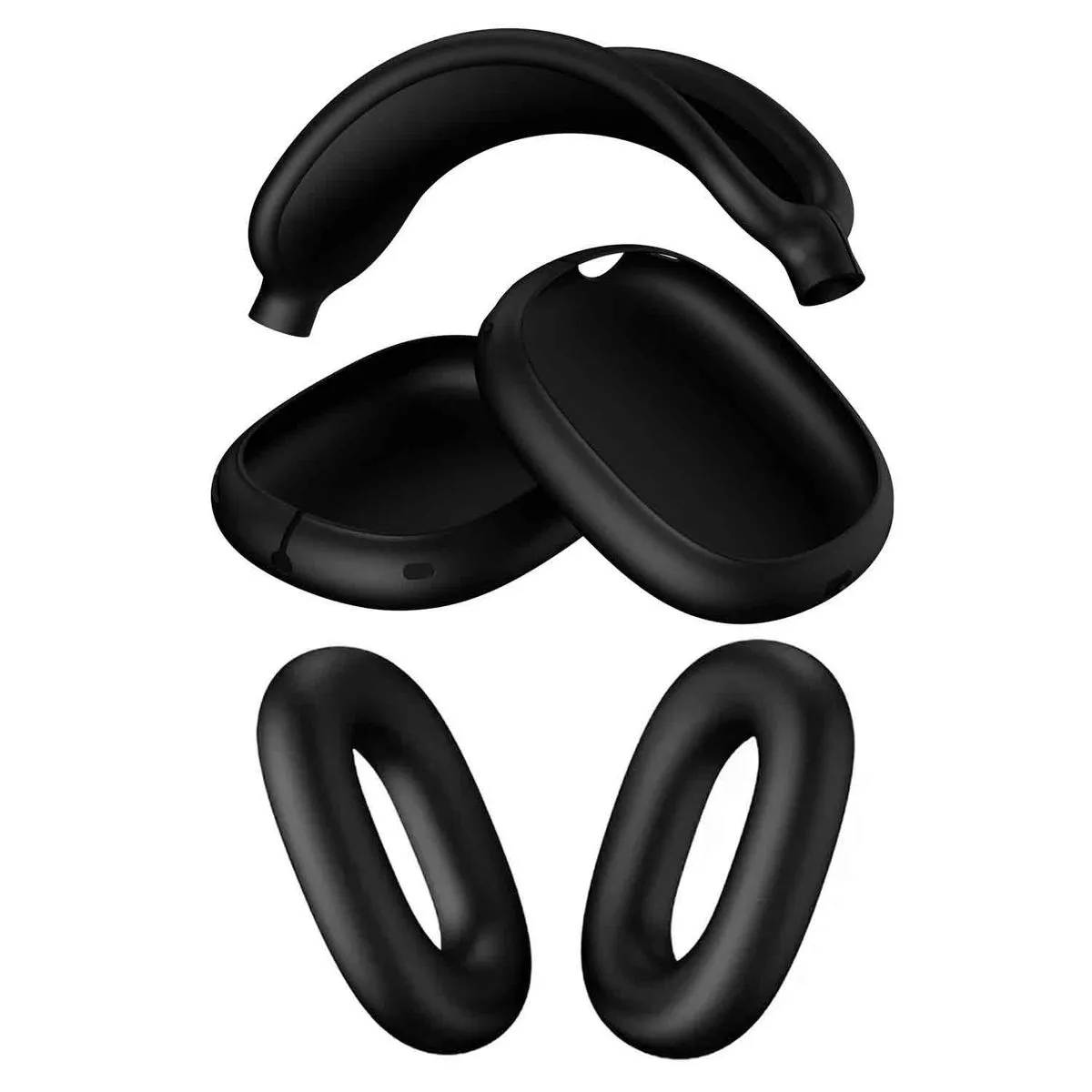 Silicone Anti-Scratch Case Cover Compatible with AirPods Max Headphones - Black