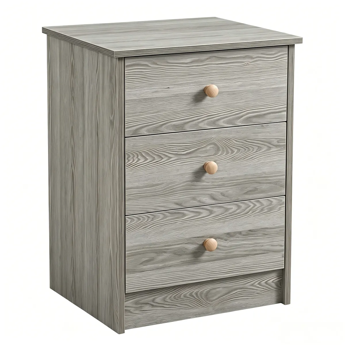 Side End Table Nightstand Bedside Table with 3 Drawers Slim Sofa Side Table