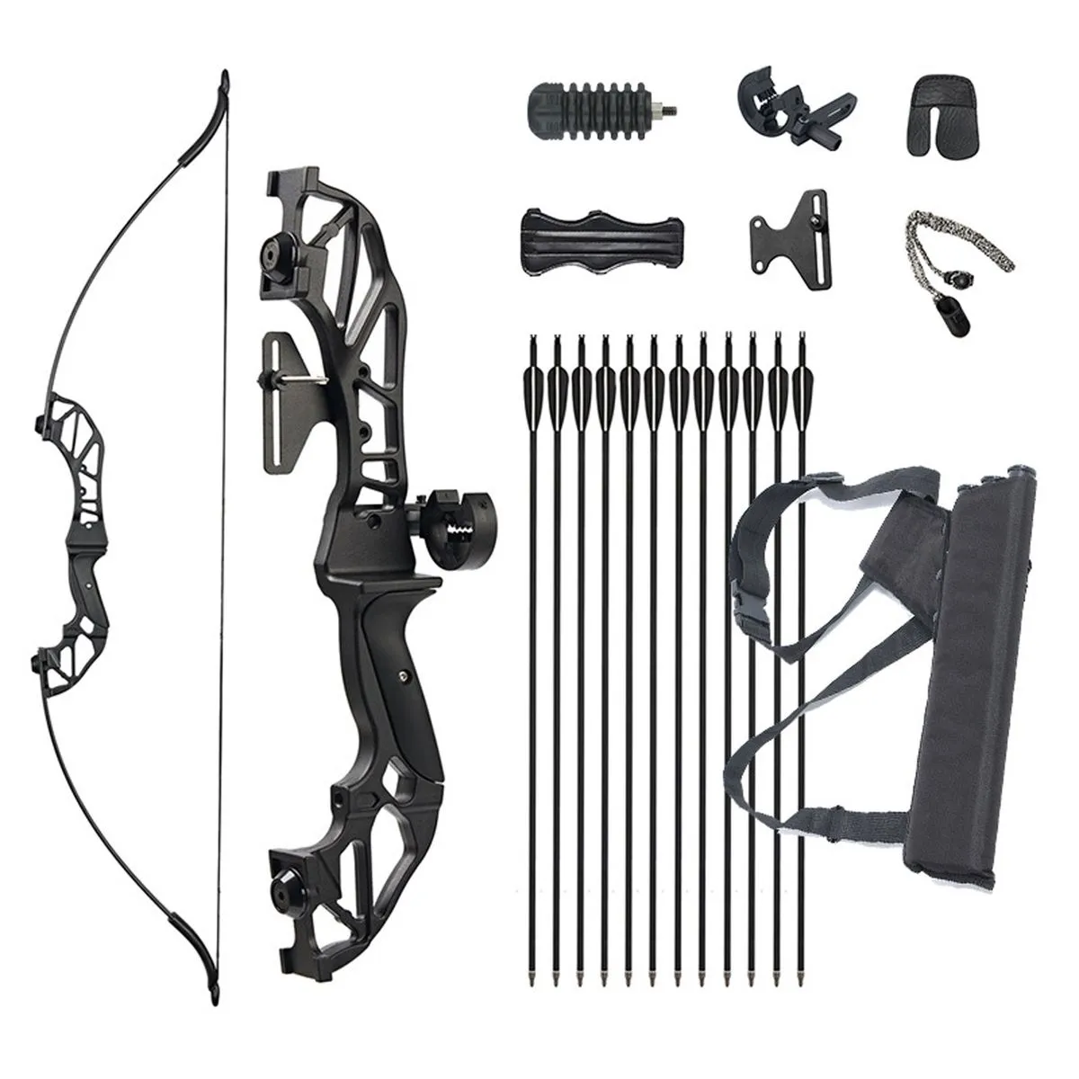 Black Panther Recurve Bow and Arrows Set Practice Archery Equipment
