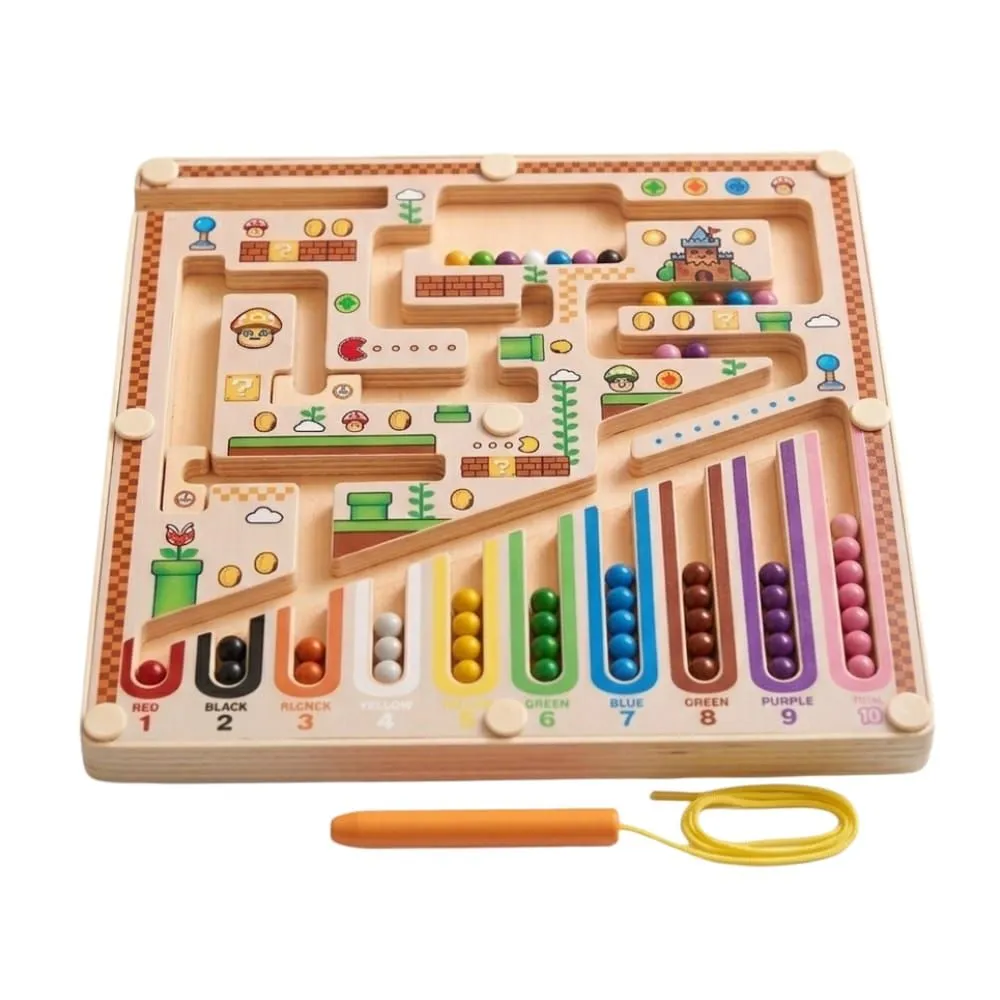 Magnetic color and Number Maze - Montessori Toy
