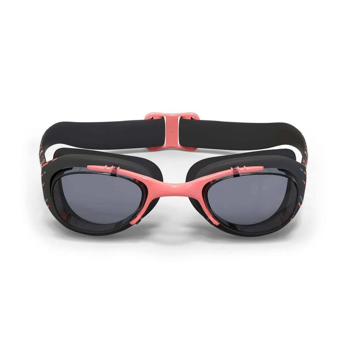 Nabaiji Swimming Goggles - Semi-Smoked Lens - Xbase - Graphite black / coral orange