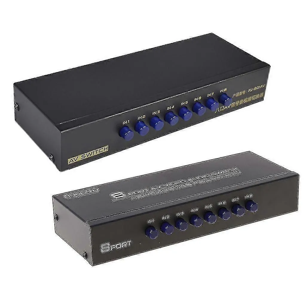 2024 8-way Av Switch Rca Switcher 8 In 1 Out Composite Video L/r Selector Box For Dvd Game Consoles